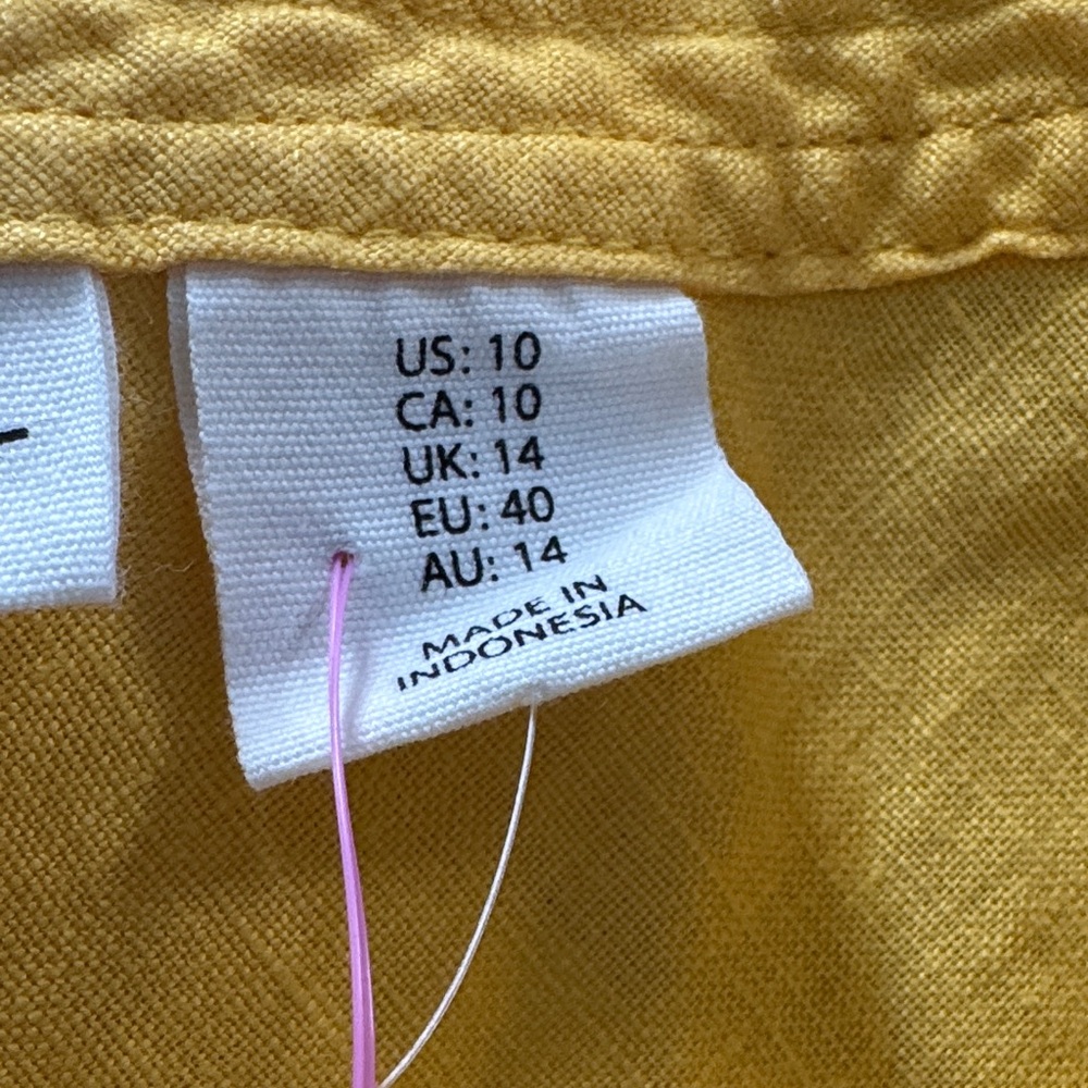 Yellow Linen Sleeveless Dress - Picture 7 of 7